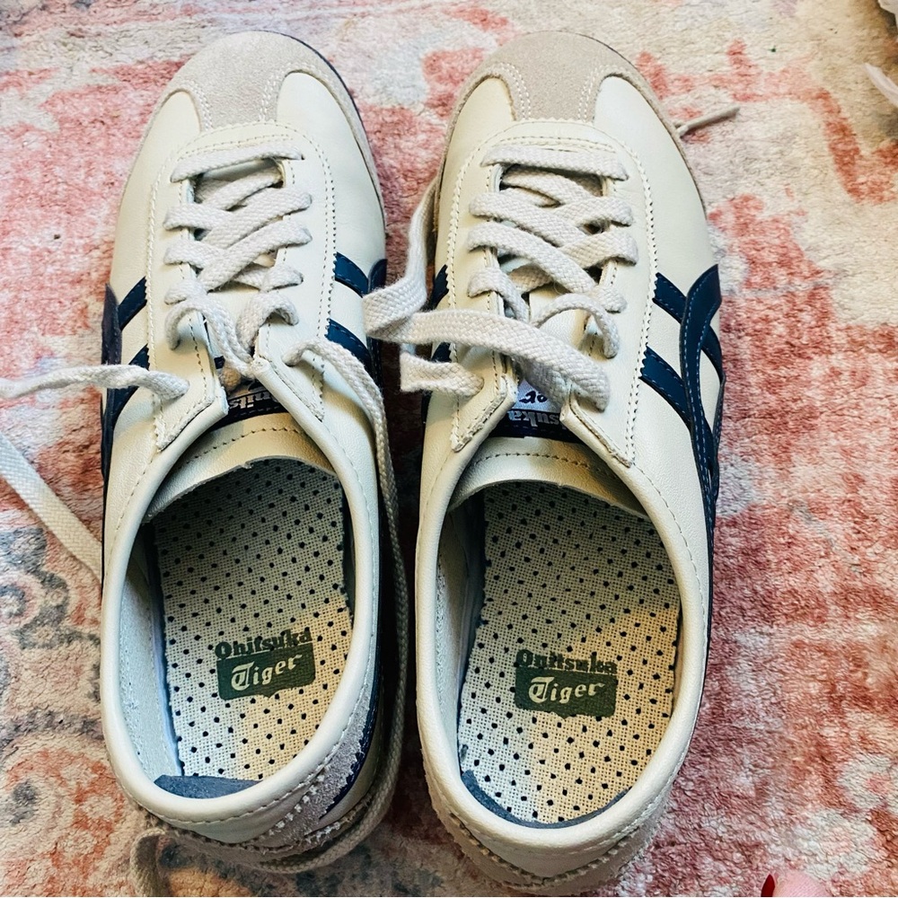 Onitsuka Tiger by Asics White and Blue Sneakers